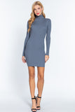 Turtle Neck Sewater Mini Dress