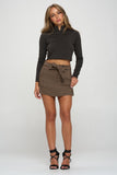 Zip-up Plaid Pocketed Skort