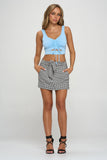 Zip-up Plaid Pocketed Skort