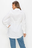 White Pleated Solid Top