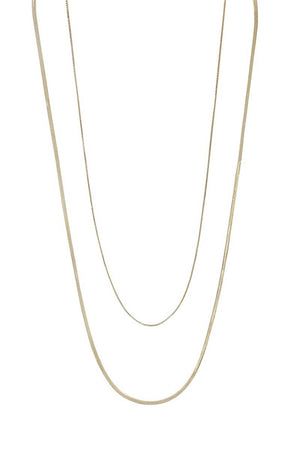 Metal 2 Layered Chain Necklace