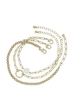 Metal Chain Pearl Bracelet 3 Pc Set