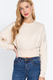 Dolman Slv Inner Fleece Terry Top