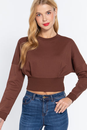 Dolman Slv Inner Fleece Terry Top