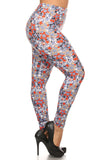 Plus Size Star Print, Full Length Leggings In A Slim Fitting Style With A Banded High Waist