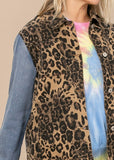 Leopard Printed Denim Jacket