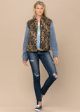 Leopard Printed Denim Jacket